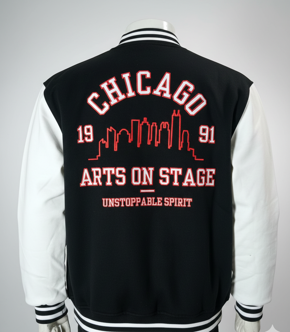 Premium Original Pull & Bear Varsity Baseball Jacket – Black & White Winter Edition (91 Classic)